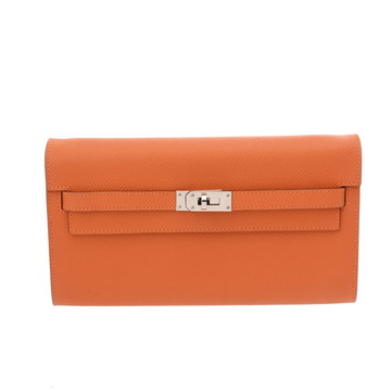 エルメス ケリーウォレット ロングトゥーゴー オレンジ ヴォーエプソン レディース 財布 【中古】【purse】