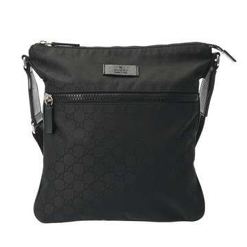 グッチ スモール ショルダーバッグ ブラック 449184 GGナイロン/レザー メンズ バッグ 【中古】【bag】