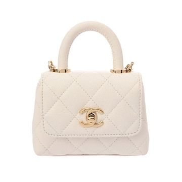 シャネル マトラッセ チェーンクラッチ ホワイト AP4245 グレインドカーフレザー レディース バッグ 【中古】【bag】