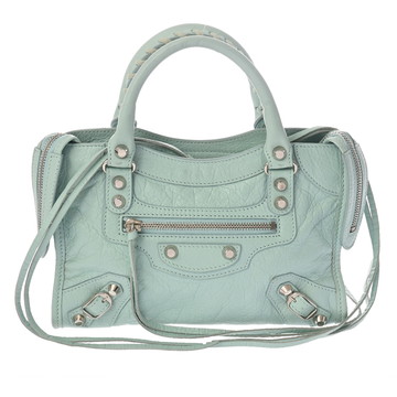 バレンシアガ クラシックミニシティ ライトブルー 300295.4970 レザー レディース バッグ 【中古】【bag】