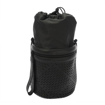 ボッテガ ヴェネタ パーフォレイテッド ペーパー ドローストリング バケット ブラック レザー メンズ バッグ 【中古】【bag】