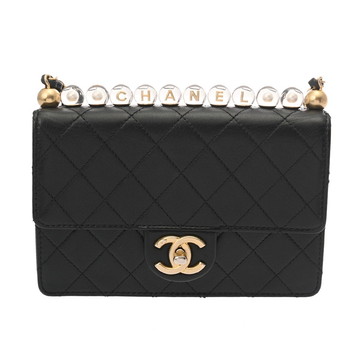 シャネル フラップバッグ ブラック AS0585 レジンパール/カーフスキン レディース バッグ 【中古】【bag】