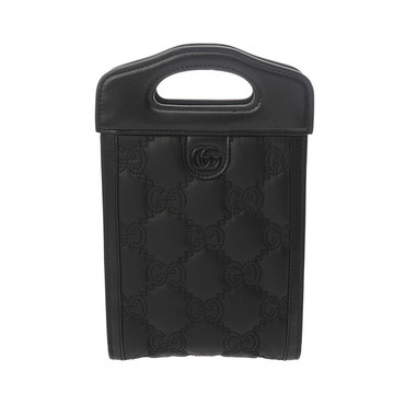 グッチ GGマトラッセ トップハンドル ミニバッグ 2WAY ブラック 723776 レザー/ナイロン レディース バッグ 【中古】【bag】