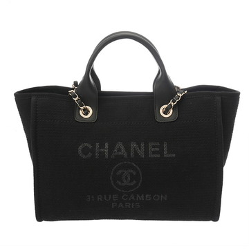 シャネル ショッピング バッグ ドーヴィル ブラック AS3257 ラムスキン レディース バッグ 【中古】【bag】