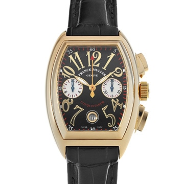 フランクミュラー コンキスタドール クロノグラフ 8002SC ブラック メンズ 時計 【中古】【wristwatch】