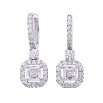 グラフ アイコン エメラルドカット ピアス シルバー K18ホワイトゴールド WG レディース ジュエリー 【中古】【jewelry】