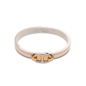 エルメス ミニ クリック シェーヌダンクル クレーム/シルバー金具 エナメル/GP レディース ジュエリー 【中古】【jewelry】