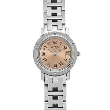 エルメス クリッパー CL4.210 ピンク レディース 時計 【中古】【wristwatch】