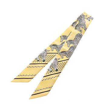 エルメス ツイリー LES ZEBRES イエロー系マルチカラー 063265S シルク100％ レディース 【新品】【other】