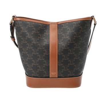 セリーヌ スモールバケット タン 191442CAS 04LU トリオンフ キャンバス/レザー レディース バッグ 【中古】【bag】