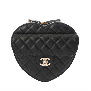 シャネル ハートシェイプバッグ ブラック AS5764 ラムスキン レディース バッグ 【未使用】【bag】