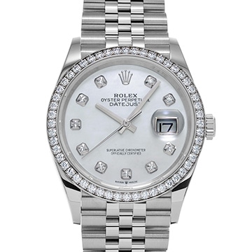 ロレックス デイトジャスト 36 126284RBR ホワイトシェル/ダイヤモンド メンズ 時計 【中古】【wristwatch】