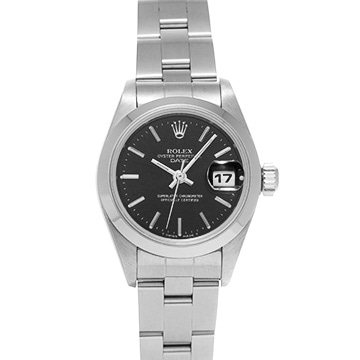ロレックス オイスターパーペチュアル デイト 69160 ブラック レディース 時計 【中古】【wristwatch】