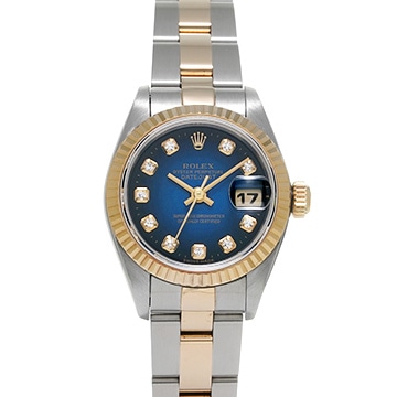 ロレックス デイトジャスト 69173G ブルー・グラデーション/ダイヤモンド レディース 時計 【中古】【wristwatch】