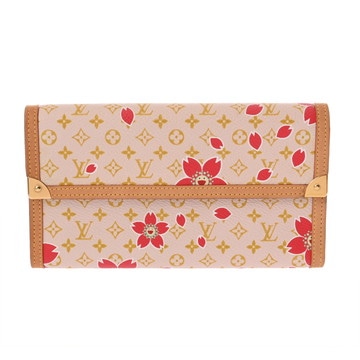 ルイ ヴィトン モノグラムチェリーブロッサム ポルトトレゾール インターナショナル ピンク M92027 レディース 財布 【中古】【purse】