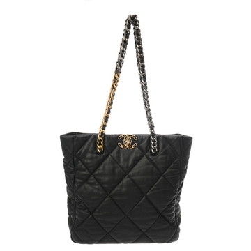 シャネル チェーントート CHANEL 19 ブラック AS3519 シャイニーラムスキン レディース バッグ 【中古】【bag】