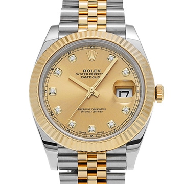 ロレックス デイトジャスト 41 126333G シャンパン/ダイヤモンド メンズ 時計 【中古】【wristwatch】