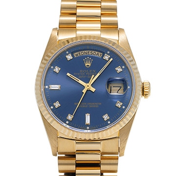 ロレックス デイデイト 18038A ブルー/ダイヤモンド メンズ 時計 【中古】【wristwatch】