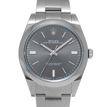ロレックス オイスターパーペチュアル 39 ダークロジウム 114300 グレー メンズ 時計 【中古】【wristwatch】
