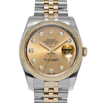 ロレックス デイトジャスト 116233G シャンパン/ダイヤモンド メンズ 時計 【中古】【wristwatch】