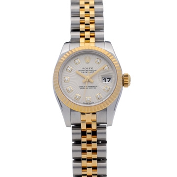 ロレックス デイトジャスト 179173G シルバーサンビーム/ダイヤモンド レディース 時計 【中古】【wristwatch】