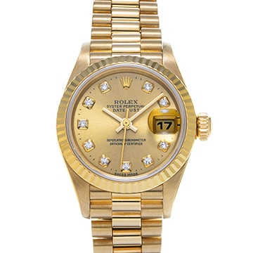 ロレックス デイトジャスト 69178G シャンパン/ダイヤモンド レディース 時計 【中古】【wristwatch】