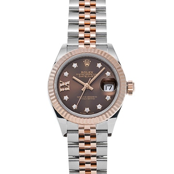 ロレックス レディ デイトジャスト 28 279171G チョコレートブラウン/ダイヤモンド レディース 時計 【中古】【wristwatch】
