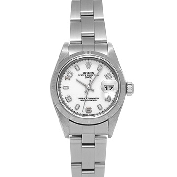 ロレックス オイスターパーペチュアル デイト 79190 ホワイト レディース 時計 【中古】【wristwatch】