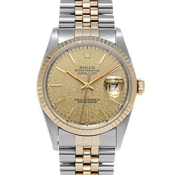 ロレックス デイトジャスト 16233 シャンパンコンピュータ メンズ 時計 【中古】【wristwatch】