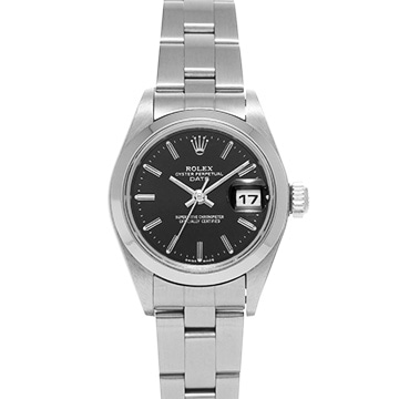 ロレックス オイスターパーペチュアル デイト 79160 ブラック レディース 時計 【中古】【wristwatch】