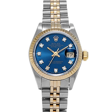 ロレックス デイトジャスト 69173G ブルー/ダイヤモンド レディース 時計 【中古】【wristwatch】