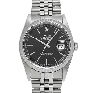 ロレックス デイトジャスト 16220 ブラック メンズ 時計 【中古】【wristwatch】