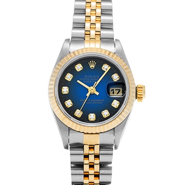 ロレックス デイトジャスト 69173G ブルー・グラデーション/ダイヤモンド レディース 時計 【中古】【wristwatch】