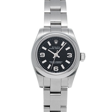 ロレックス オイスターパーペチュアル 26 176200 ブラック レディース 時計 【中古】【wristwatch】