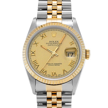 ロレックス デイトジャスト 16233 シャンパンシャンタン メンズ 時計 【中古】【wristwatch】