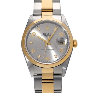 ロレックス オイスターパーペチュアル デイト 15203 グレー メンズ 時計 【中古】【wristwatch】