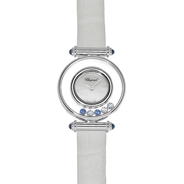 ショパール ハッピーダイヤモンド 20/4780-23 ホワイトシェル/ムービングダイヤモンド レディース 時計 【中古】【wristwatch】