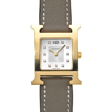 エルメス Hウォッチ HH1.202 ホワイトシェル/ダイヤモンド レディース 時計 【中古】【wristwatch】
