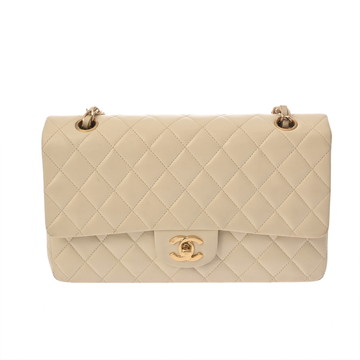 シャネル マトラッセ Wフラップ Wチェーンショルダー  25cm アイボリー A01112 ラムスキン レディース バッグ 【中古】【bag】