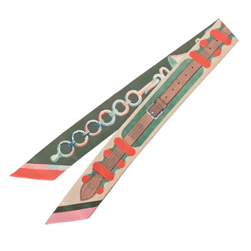 エルメス ツイリー INVENTAIRE POETIQUE DE BRIIDES A BLOC ブラック系マルチカラー シルク100% レディース 【未使用】【other】