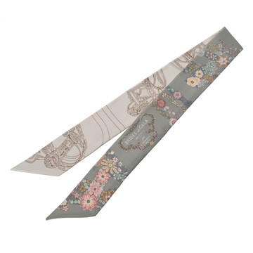 エルメス ツイリー BRIDES DE GALA EN FLEUR & EYELINER ブラック系マルチカラー 064220S シルク100% レディース 【未使用】【other】