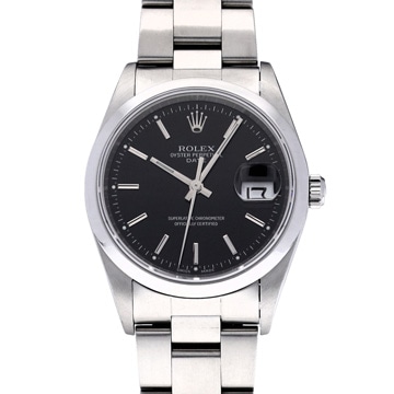 ロレックス オイスターパーペチュアル デイト 15200 ブラック メンズ 時計 【中古】【wristwatch】