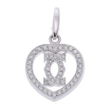 カルティエ 2C ハート チャーム シルバー B3015300 K18ホワイトゴールド WG レディース ジュエリー 【中古】【jewelry】