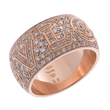 ブルガリ モノロゴリング #53 フルパヴェ ゴールド 343911 K18ピンクゴールド PG レディース ジュエリー 【中古】【jewelry】