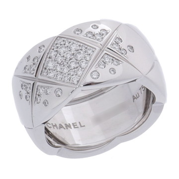 シャネル ココクラッシュリング ラージ #53 シルバー J10863 K18ホワイトゴールド WG レディース ジュエリー 【中古】【jewelry】