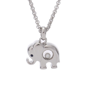 ショパール エレファントモチーフ ハッピーダイヤ ネックレス  シルバー 79/3926/450 K18ホワイトゴールド WG レディース ジュエリー 【中古】【jewelry】