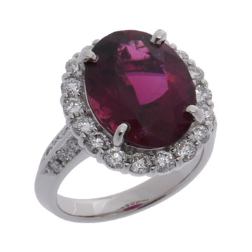 ノーブランド パープルトルマリン リング シルバー Pt900プラチナ レディース ジュエリー 【中古】【jewelry】