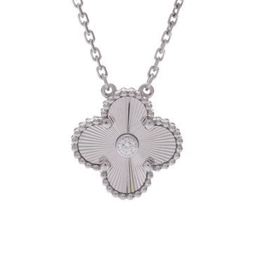 ヴァン クリーフ&アーペル ヴィンテージアルハンブラ ネックレス ギヨシェ 2020年ホリデー シルバー VCARP6L800 K18ホワイトゴールド WG レディース ジュエリー 【中古】【jewelry】