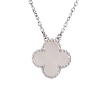 ヴァン クリーフ&アーペル ヴィンテージアルハンブラ ネックレス シルバー K18ホワイトゴールド WG レディース ジュエリー 【中古】【jewelry】