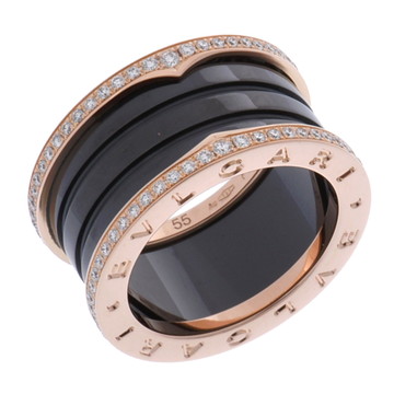 ブルガリ B-ZERO1 リング #55 ゴールド 349936 K18ピンクゴールド PG/ブラックセラミック レディース ジュエリー 【中古】【jewelry】